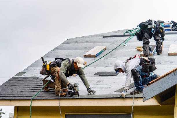 Professional Gutter Installation technician working in Townville, PA